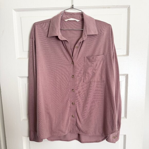 Free Fly Apparel - Women's Mauve Long-Sleeved Button Down Bamboo Shirt - S - Picture 1 of 7